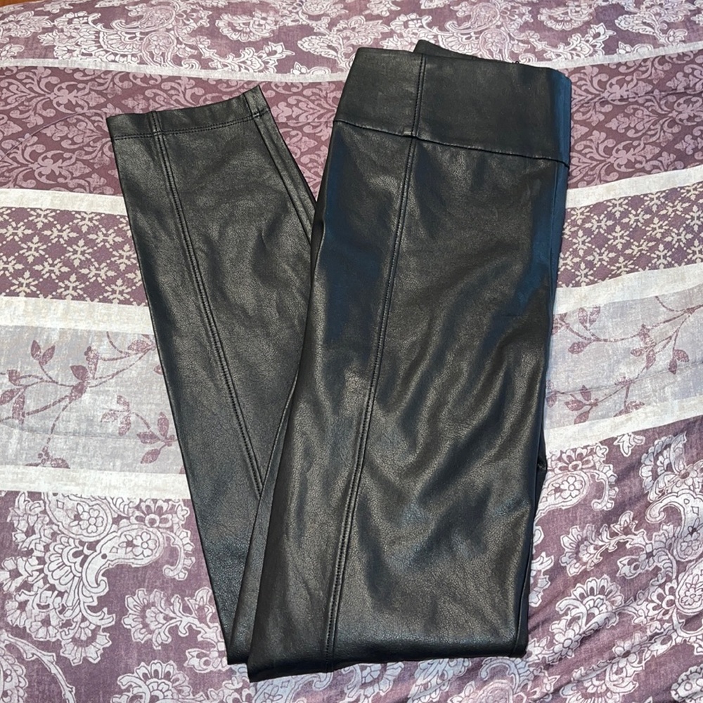 BCBG MAXAZRIA Blossom Black leather Pants